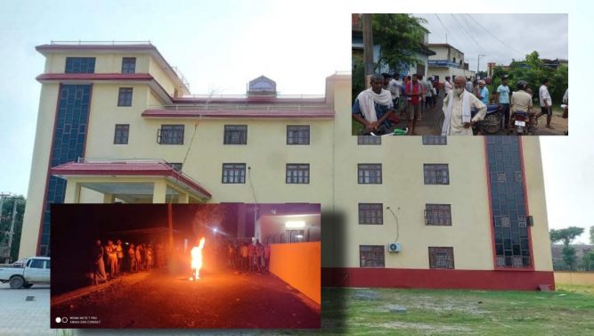 पश्चिम नवलपरासीको पाल्हिनन्दन गाउँपालिकाको बाटोमा स्थानीयद्वारा  अवरोध