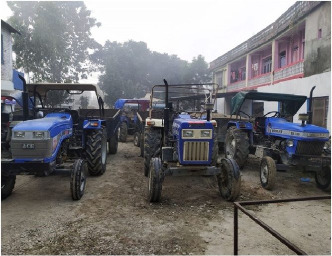 नदीजन्य पदार्थ उद्खनन गर्ने १९ वटा ट्याक्टर प्रहरी नियन्त्रणमा