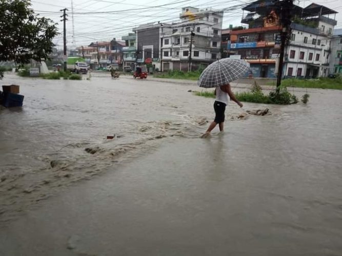 कावासोतीका विभिन्न वडाहरुमा पस्यो बाढी,कावासोती उच्च जोखिममा